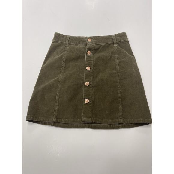 Celebrity Pink Dresses & Skirts - Women's Celebrity Pink Skirt Size 5/27 Brown Button Down Corduroy Mini Skirt